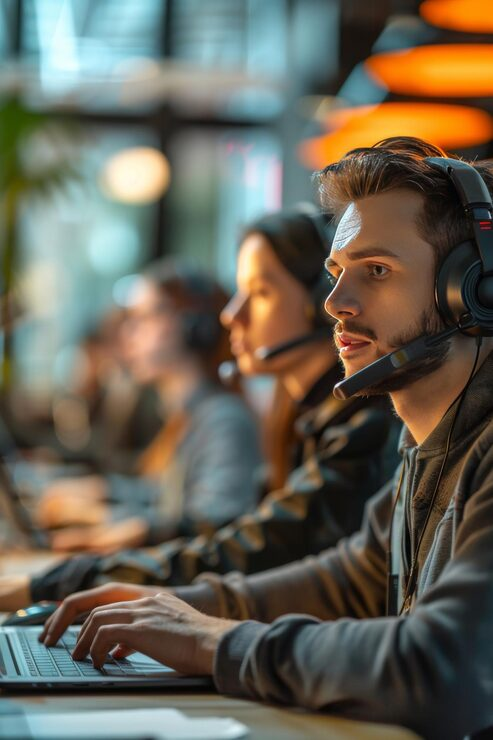 A support team at work in an operations centre